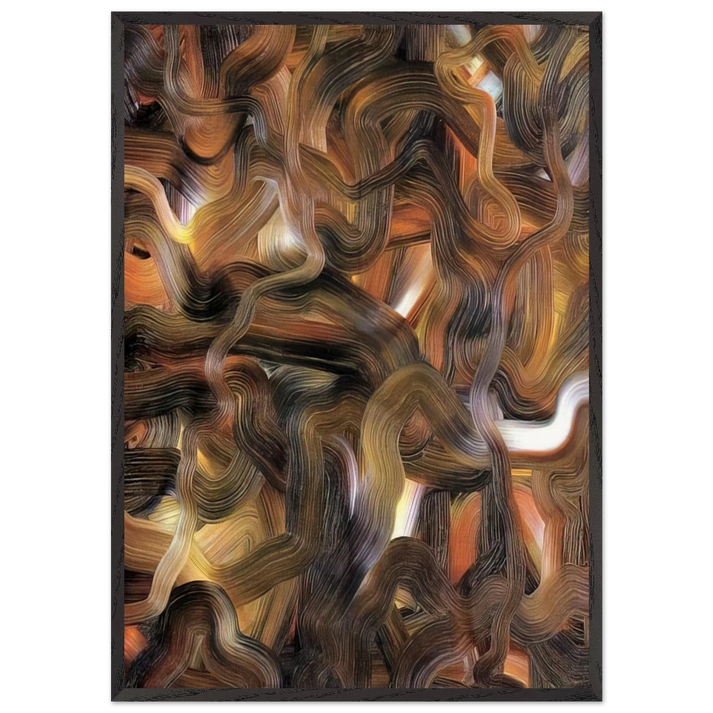 RED BLUE YELLOW - Gerhard Richter 70x100 cm / 28x40 inches Framed Art Print – Black Wooden Frame