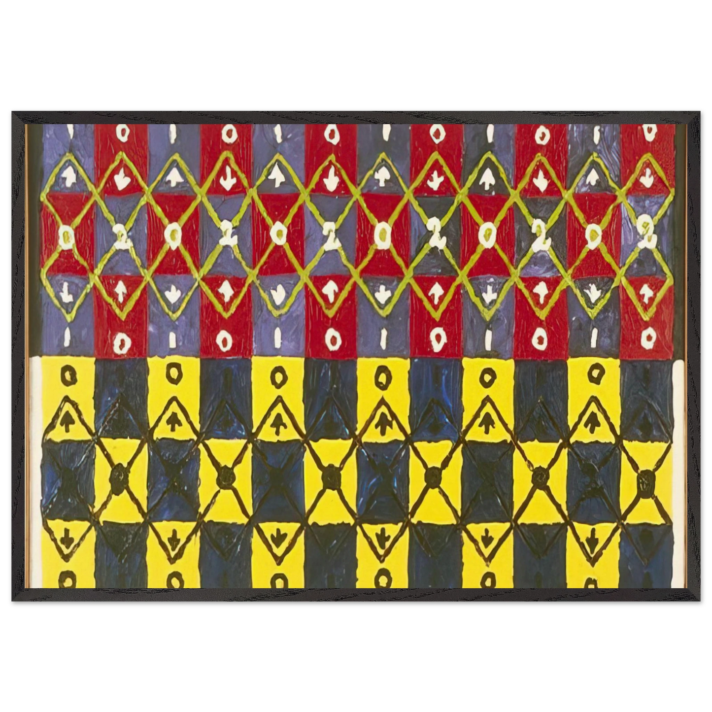 Systole And Diastole - 1962 - Alfred Jensen 70x100 cm / 28x40 inches Framed Art Print – Black Wooden Frame
