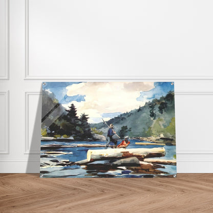 HUDSON RIVER LOGGING - Winslow Homer Acrylic Print - 70x100 cm / 28x40″ inches