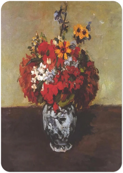 Dahlias In A Delft Vase By Paul Cézanne Pack of 10 Post Cards | Paul Cézanne Post Cards | A6 (10.5 x 14.8 cm) - 4.1 x 5.8 inches