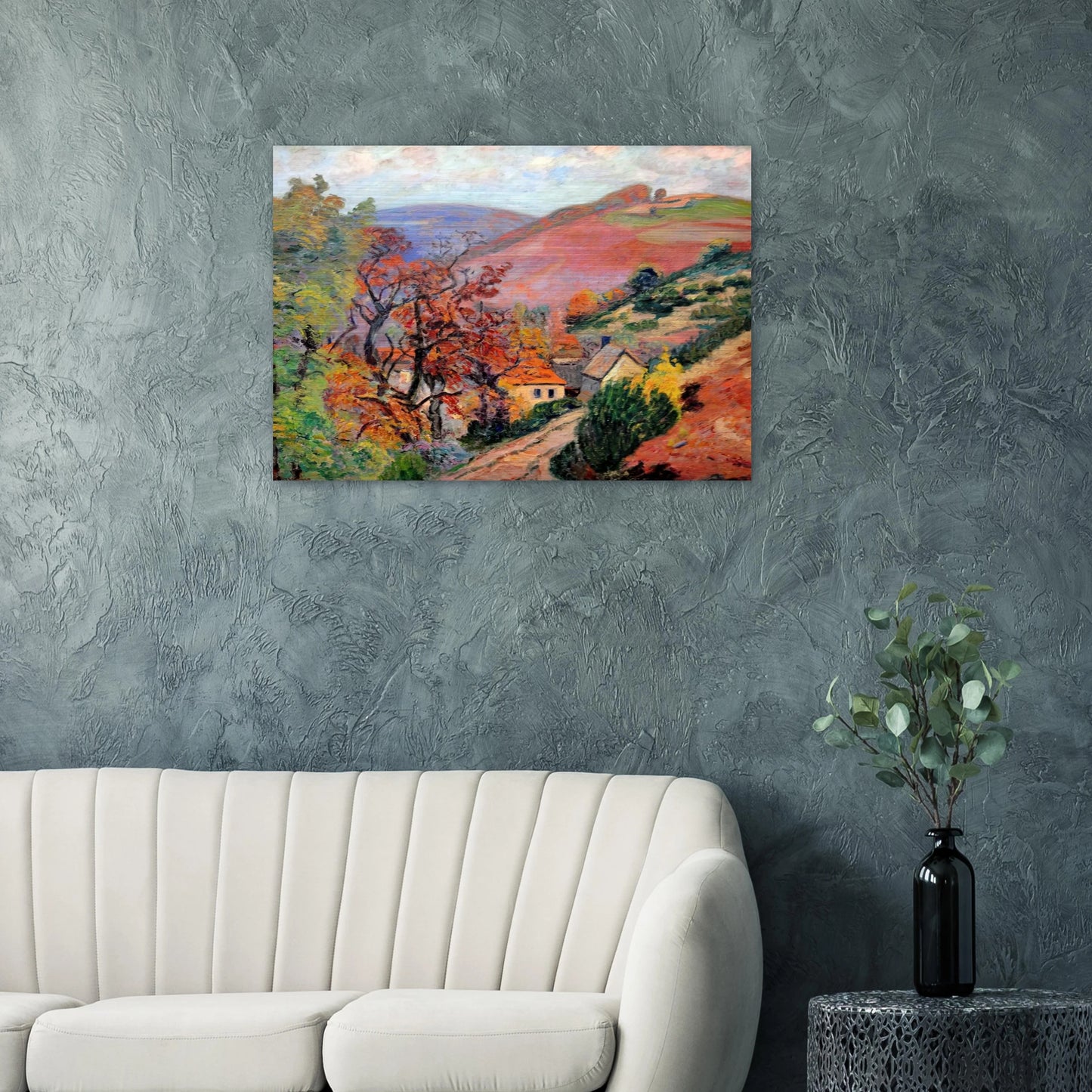 Mountain Landscape - Pontgibaud, village in Peschadoire - Armand Guillaumin Brushed Aluminum Print - 70x100 cm / 28x40 inches | Armand Guillaumin Aluminum Print | Armand Guillaumin Prints