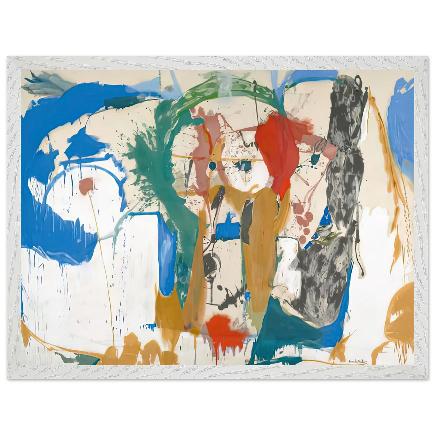 Helen Frankenthaler - Madridscape, 1959- Wall Art - 30x40 cm / 12x16 inches - Premium Wooden Framed Poster With Fine Art Paper-canvas - Black frame