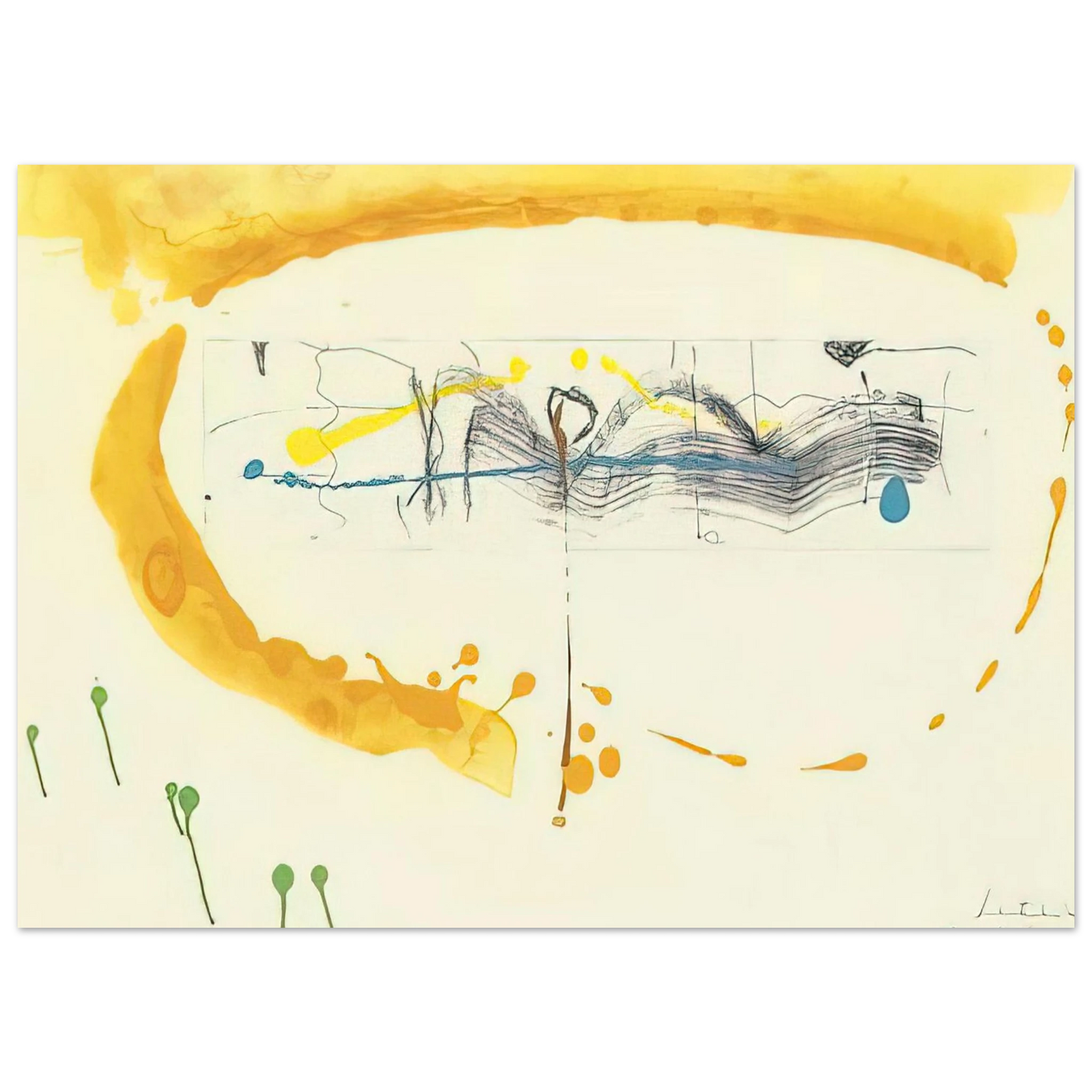 Helen Frankenthaler - Making Music - 2000 Wall art - 15x20 cm / 6x8 inches - Premium Wooden Framed Poster With Fine Art Paper-canvas - Wood frame