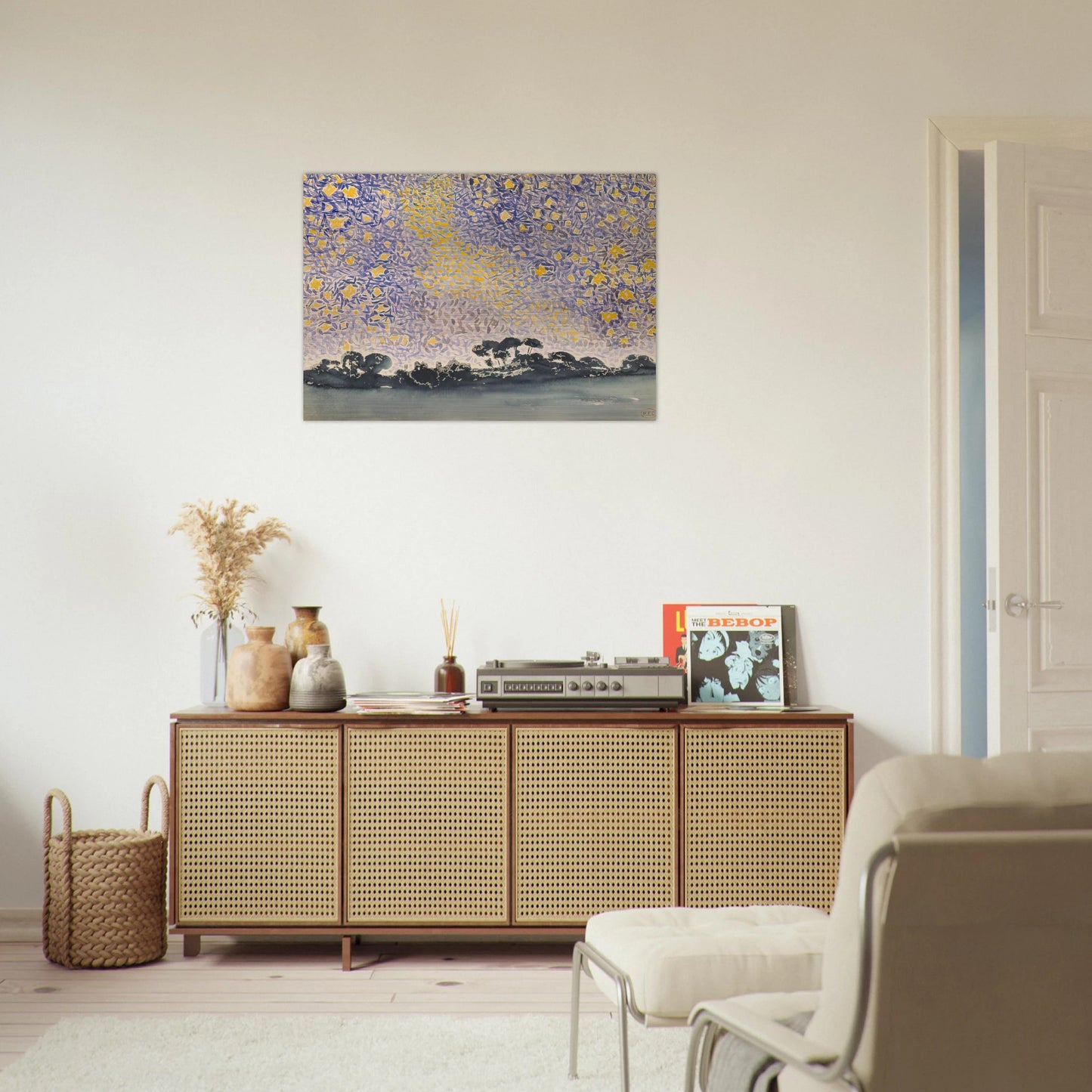 Landscape with Stars - Henri-Edmond Cross Brushed Aluminum Print - 70x100 cm / 28x40 inches | Henri-Edmond Cross Aluminum Print | Henri-Edmond Cross Prints