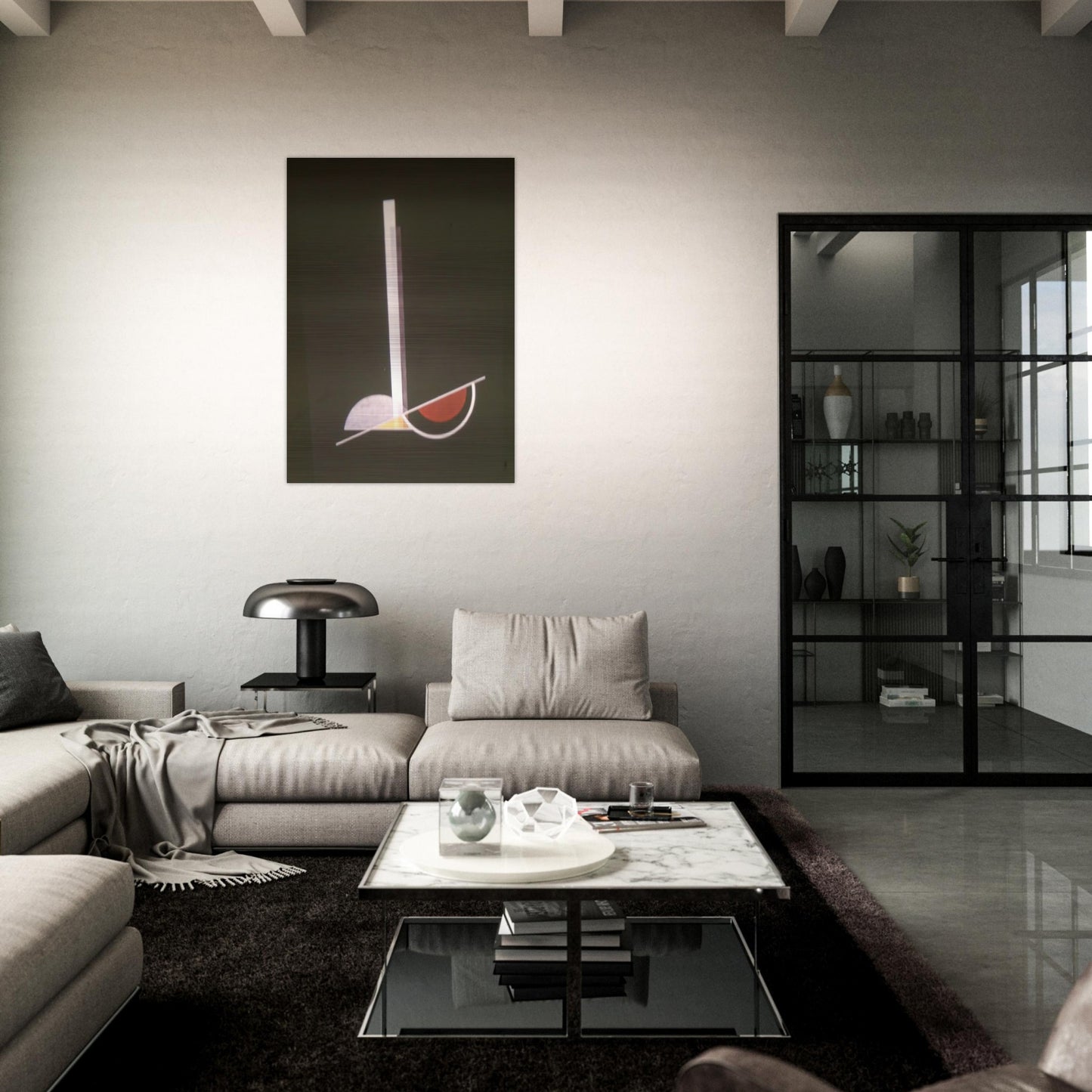Composition K IV - Laszlo Moholy-Nagy Brushed Aluminum Print - 70x100 cm / 28x40 inches | Laszlo Moholy-Nagy Aluminum Print | Laszlo Moholy-Nagy Prints