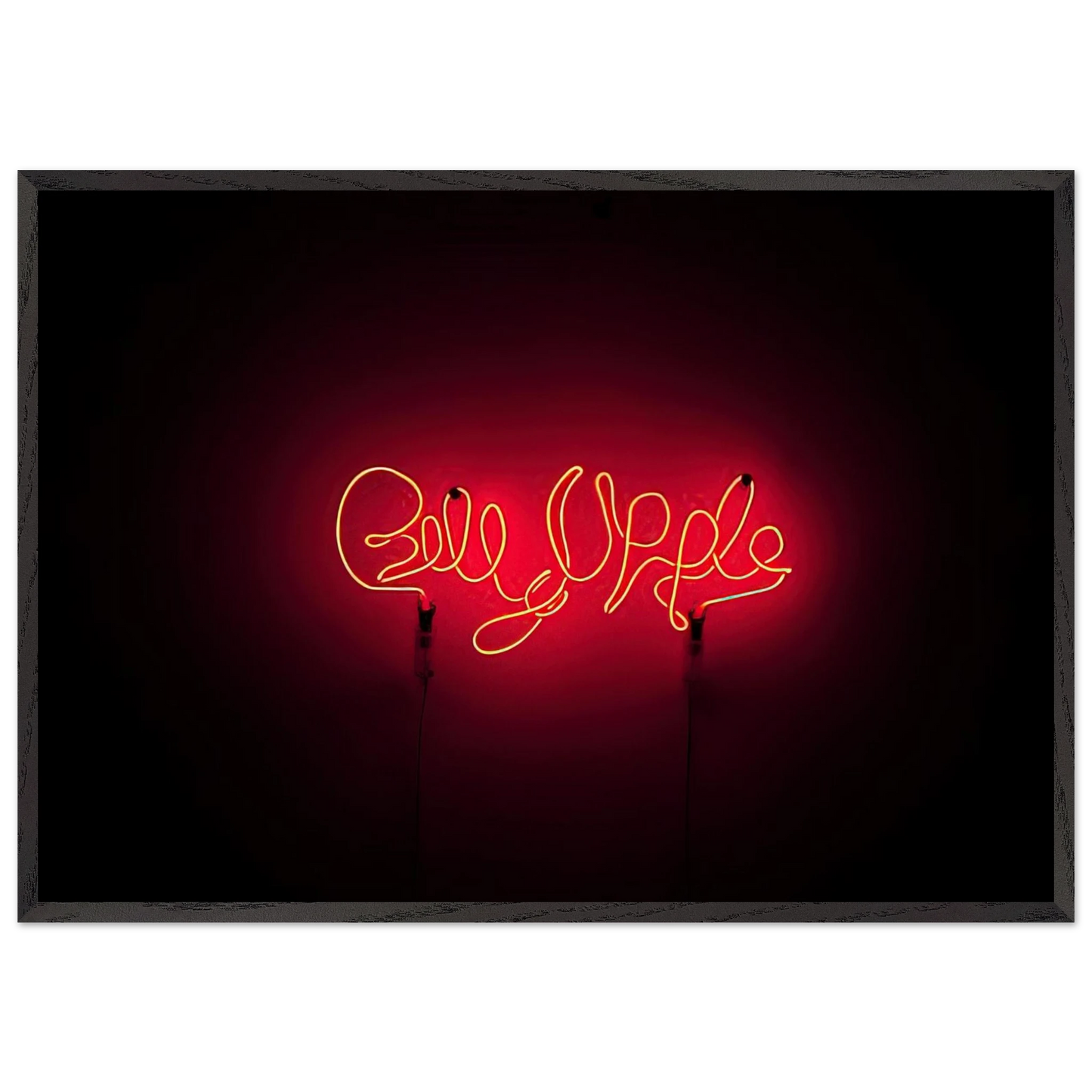 Neon Signature Red - 1967 - Billy Apple 70x100 cm / 28x40 inches Framed Art Print – Black Wooden Frame