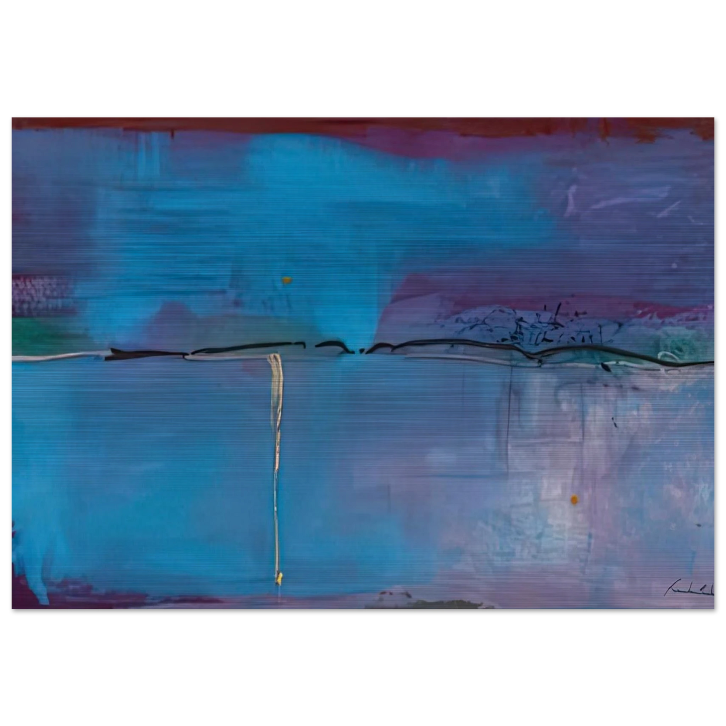 Zone Blue, 1994- - Helen Frankenthaler Brushed Aluminum Print - 70x100 cm / 28x40 inches | Helen Frankenthaler Aluminum Print | Helen Frankenthaler Prints