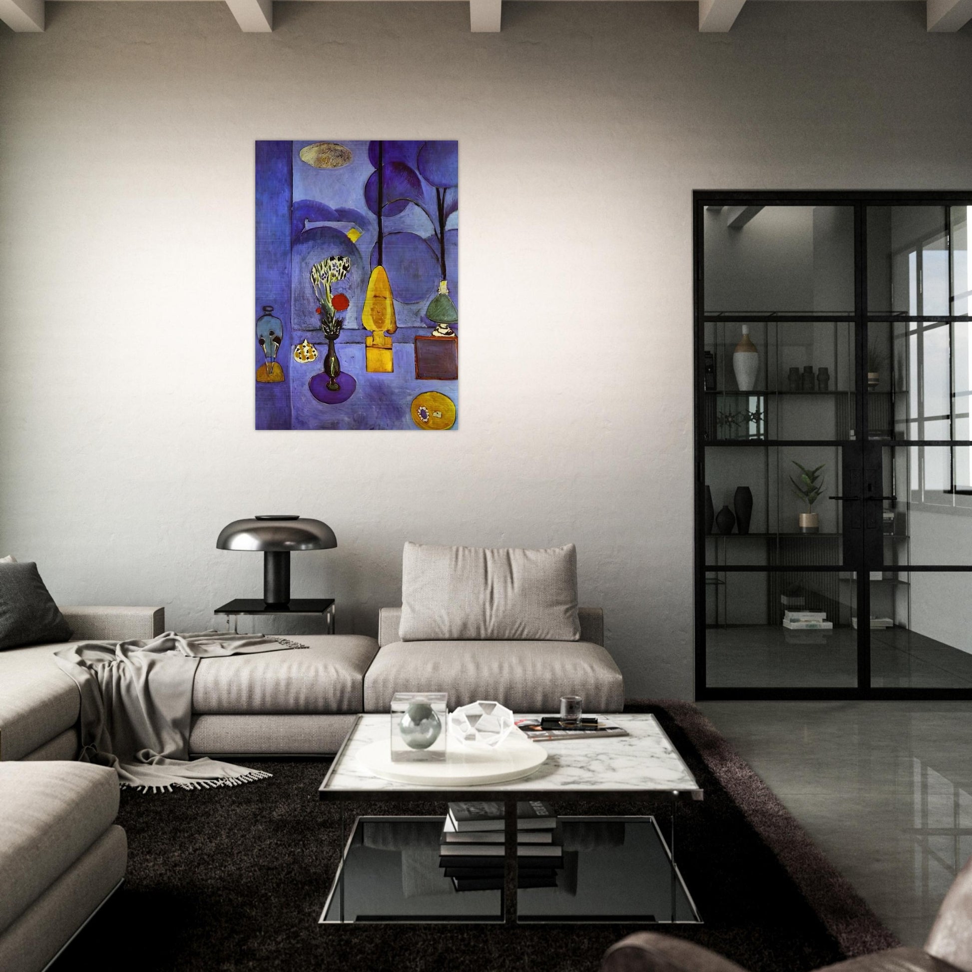 THE BLUE WINDOW 1911 - Henri Matisse Brushed Aluminum Print - 70x100 cm / 28x40 inches | Henri Matisse Aluminum Print | Henri Matisse Prints