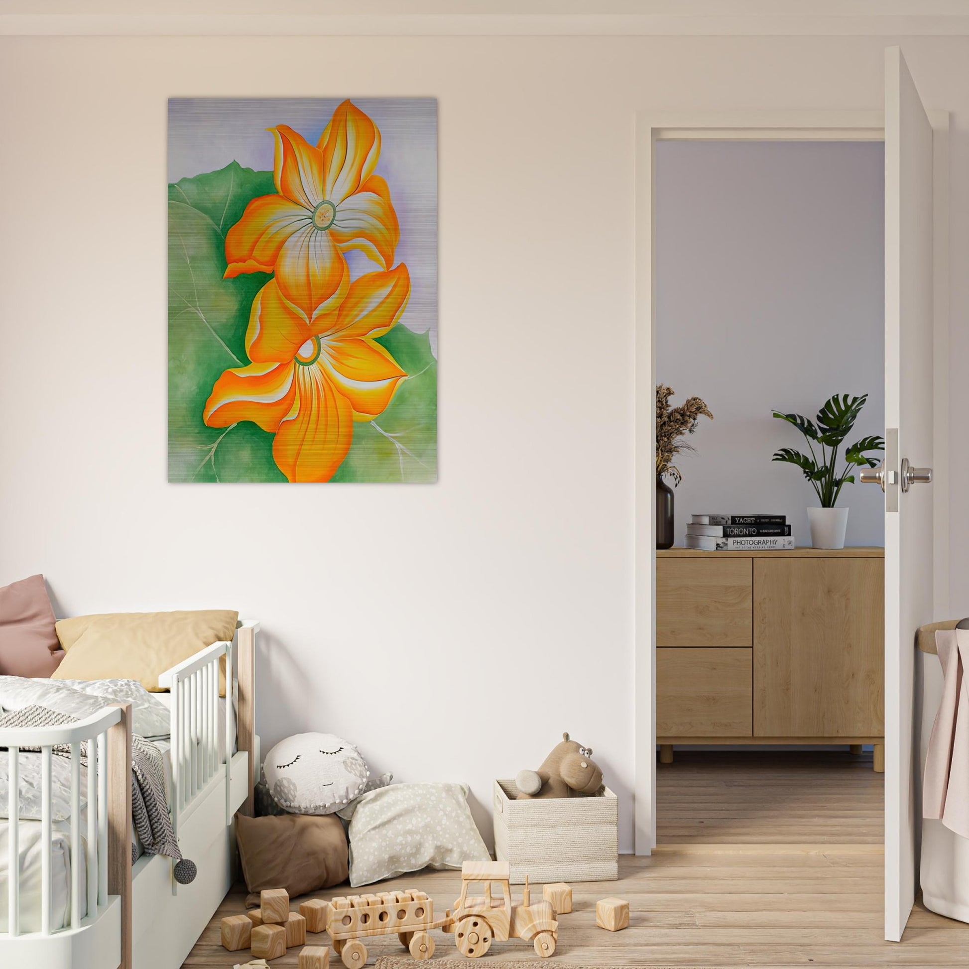 Squash Blossoms - Georgia O'Keeffe Brushed Aluminum Print - 70x100 cm / 28x40 inches | Georgia O'Keeffe Aluminum Print | Georgia O'Keeffe Prints