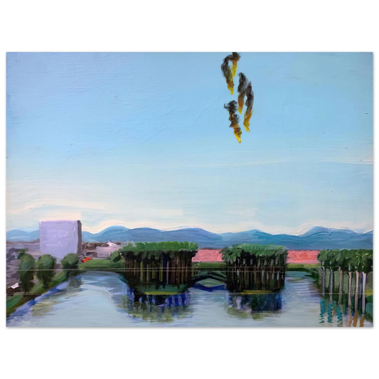 Carlos Almaraz - Echo Park Falling Angels - 1974  75x100 cm / 30x40inches Fine Art Poster