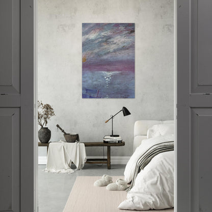 MOONLIGHT OVER THE BAY AT CADAQUES - Salvador Dali Brushed Aluminum Print - 70x100 cm / 28x40 inches | Salvador Dali Aluminum Print | Salvador Dali Prints