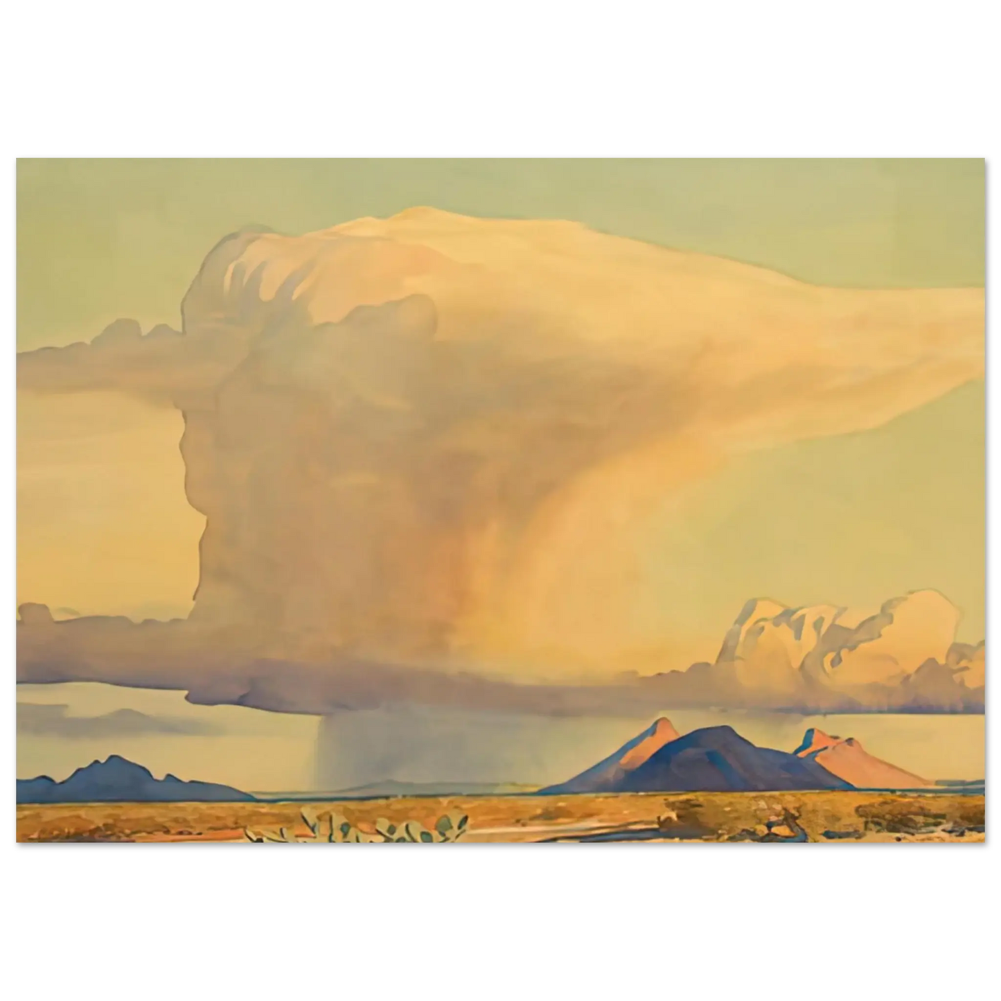 Maynard Dixon - DROUGHT AND DOWNPOUR 1944 Wall art - 70x100 cm / 28x40 Inches - Fine Art Poster - -