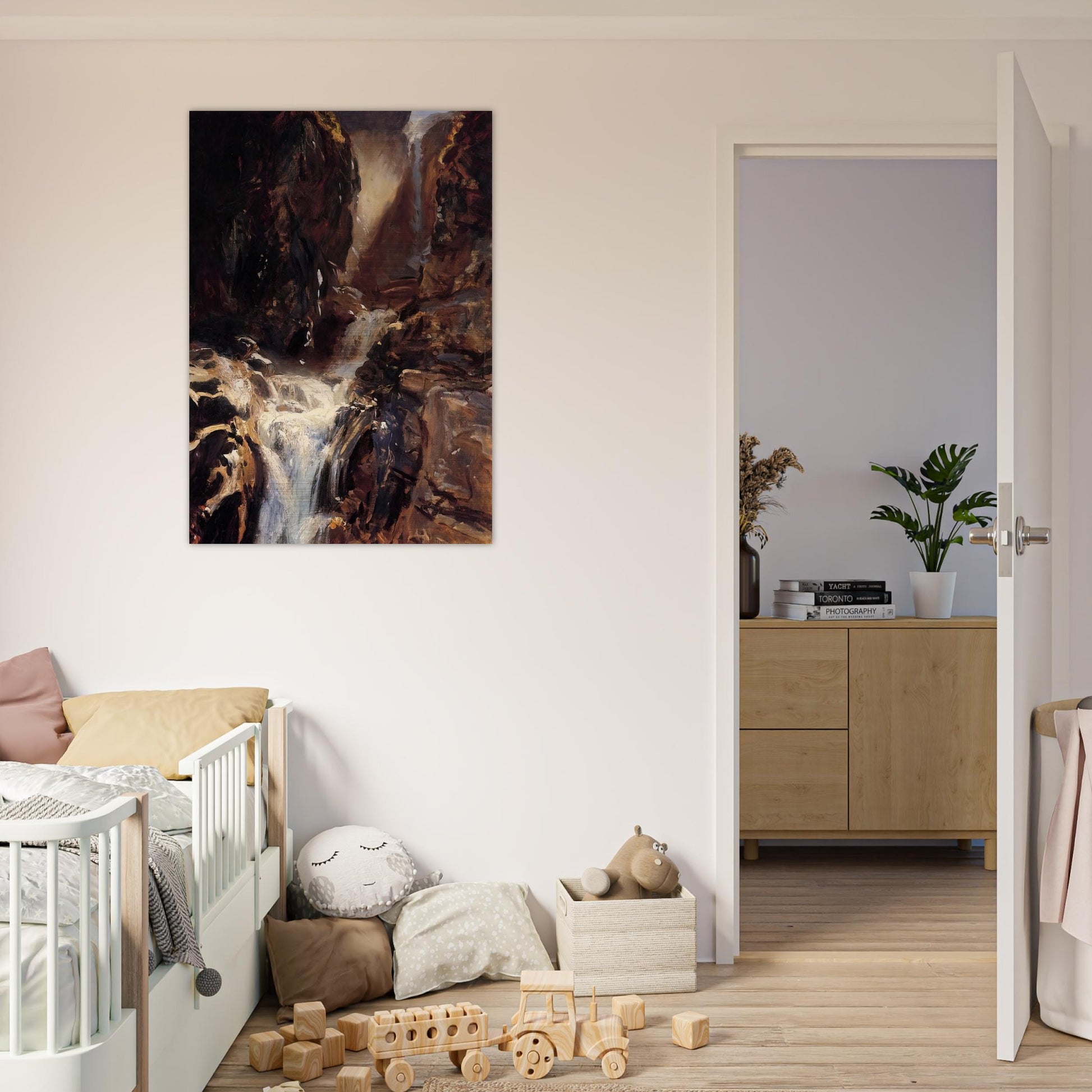 A Waterfall - John Singer Sargent Brushed Aluminum Print - 70x100 cm / 28x40 inches | John Singer Sargent Aluminum Print | John Singer Sargent Prints