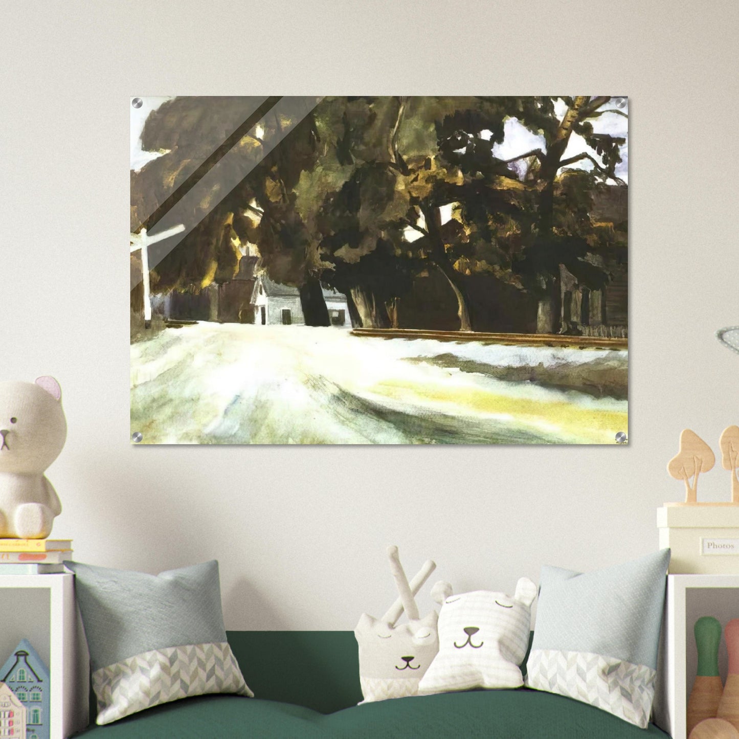 Railroad Crossing - Edward Hopper Acrylic Print - 70x100 cm / 28x40″ inches