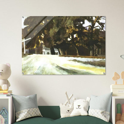 Railroad Crossing - Edward Hopper Acrylic Print - 70x100 cm / 28x40″ inches
