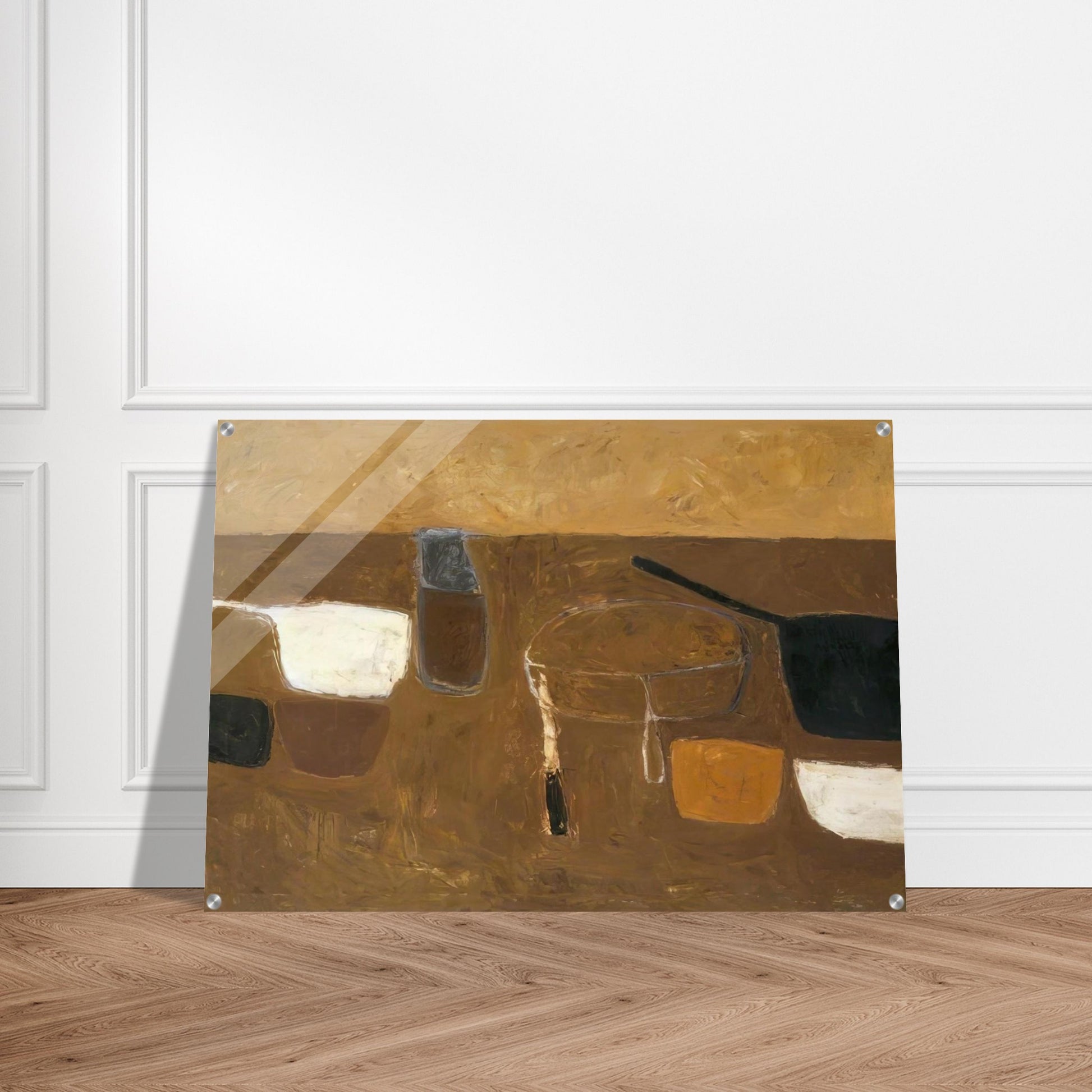 Brown Still Life - 1957 - William Scott Acrylic Print - 70x100 cm / 28x40″ inches | William Scott Wall Art | William Scott Prints