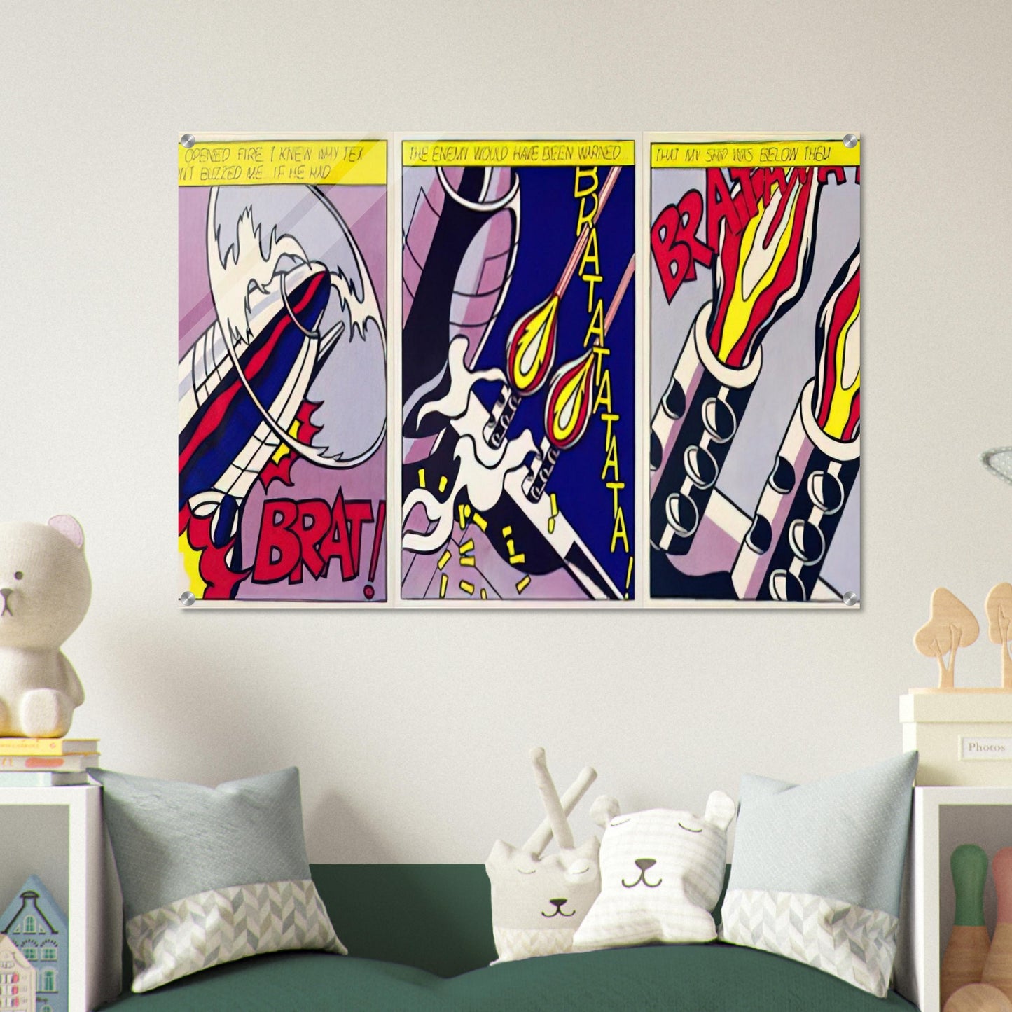 AS I OPENED FIRE 1964 - Roy Lichtenstein Acrylic Print - 70x100 cm / 28x40″ inches | Roy Lichtenstein Wall Art | Roy Lichtenstein Prints