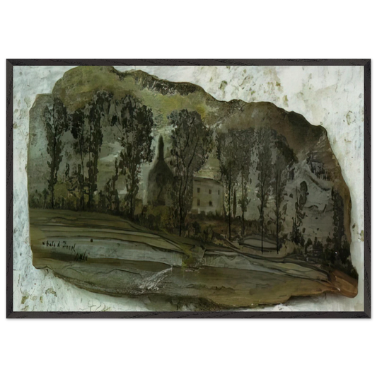 VIEW OF PUBOL - Salvador Dali 70x100 cm / 28x40 inches Framed Art Print – Black Wooden Frame