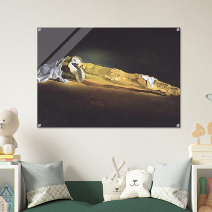ORDINARY FRENCH LOAF WITH TWO FRIED EGGS - Salvador Dali Acrylic Print - 70x100 cm / 28x40″ inches