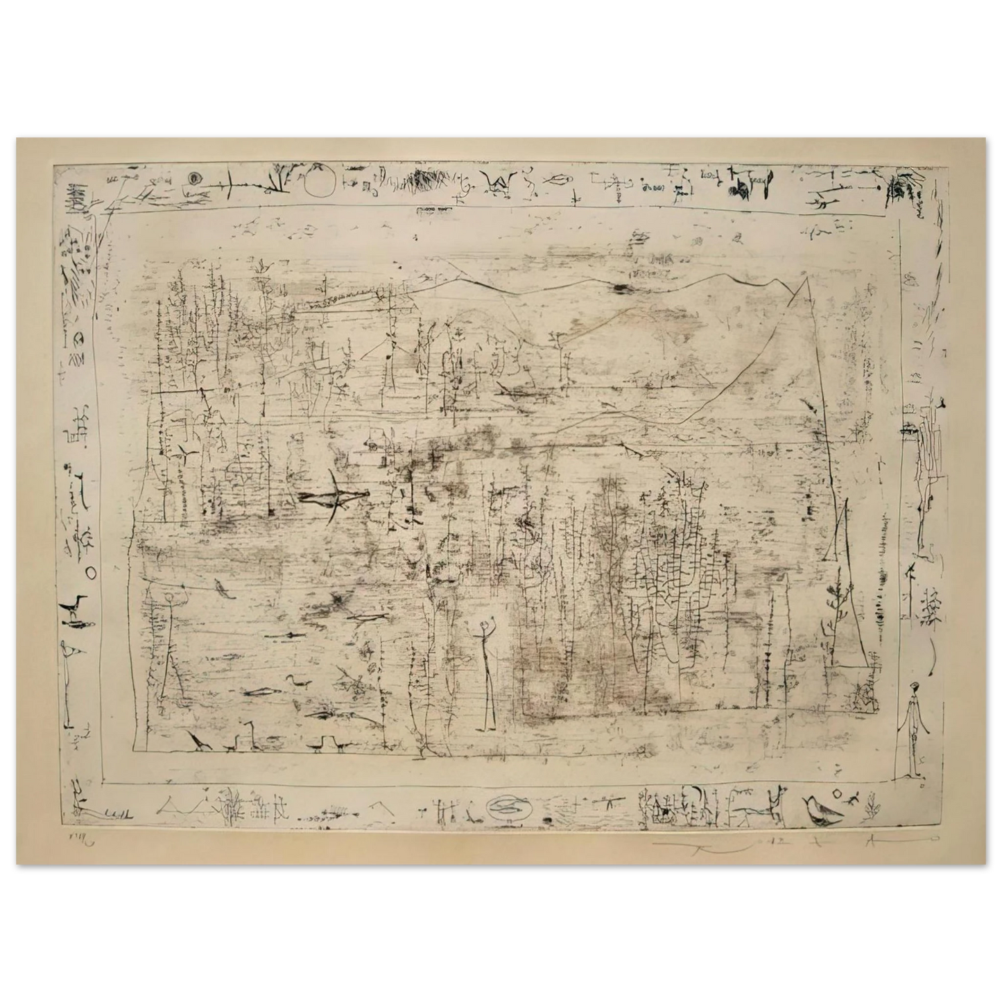 Zao Wou-Ki - FLORA AND FAUNA 1951  75x100 cm / 30x40inches Fine Art Poster