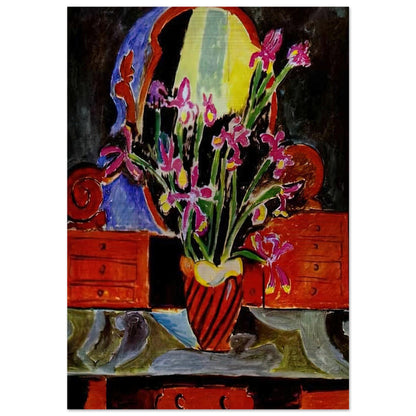 VASE OF IRISES 1912 - Henri Matisse Brushed Aluminum Print - 70x100 cm / 28x40 inches | Henri Matisse Aluminum Print | Henri Matisse Prints