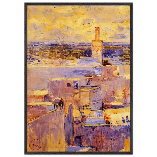 VIEW OF MEKNES MOROCCO - Theo van Rysselberghe 70x100 cm / 28x40 inches Framed Art Print – Black Wooden Frame