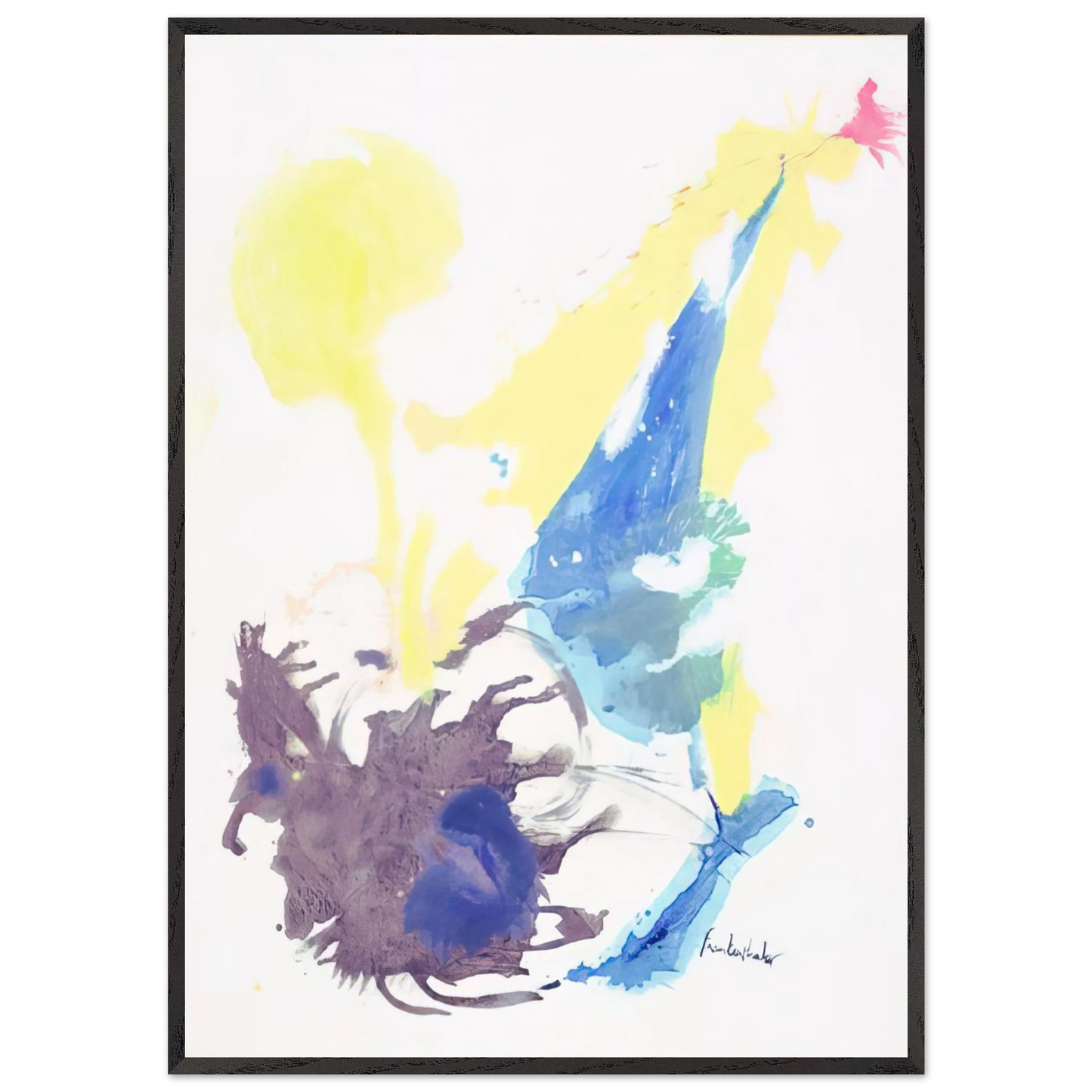 Helen Frankenthaler - Moving Day - 1961 Wall art - 21x29.7 cm / 8x12" - Premium Wooden Framed Poster With Fine Art Paper-canvas - Wood frame