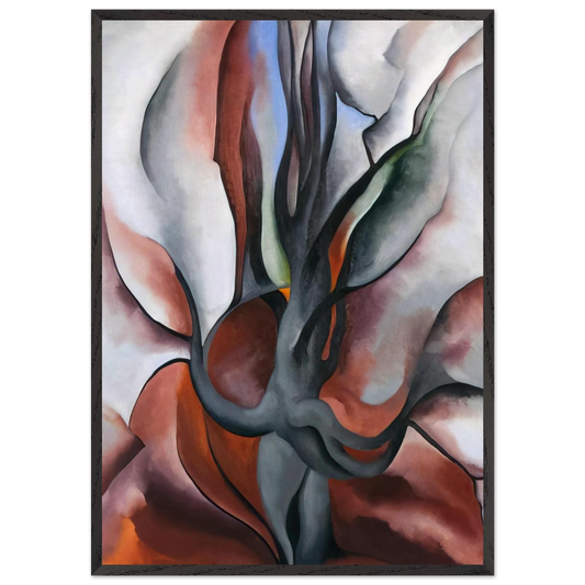 Autumn Trees - The Maple - Georgia OKeeffe 70x100 cm / 28x40 inches Framed Art Print – Black Wooden Frame