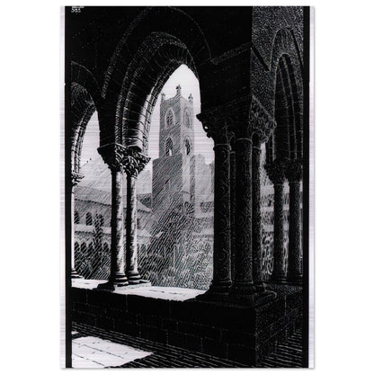 CLOISTER OF MONREALE SICILY - MC Escher Brushed Aluminum Print - 70x100 cm / 28x40 inches | MC Escher Aluminum Print | MC Escher Prints