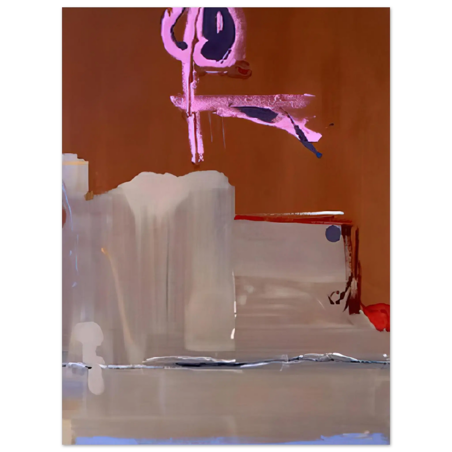 Helen Frankenthaler - Captain s Watch - 1986 Wall art - 30x40 cm / 12x16 Inches - Premium Wooden Framed Poster With Fine Art Paper - White frame