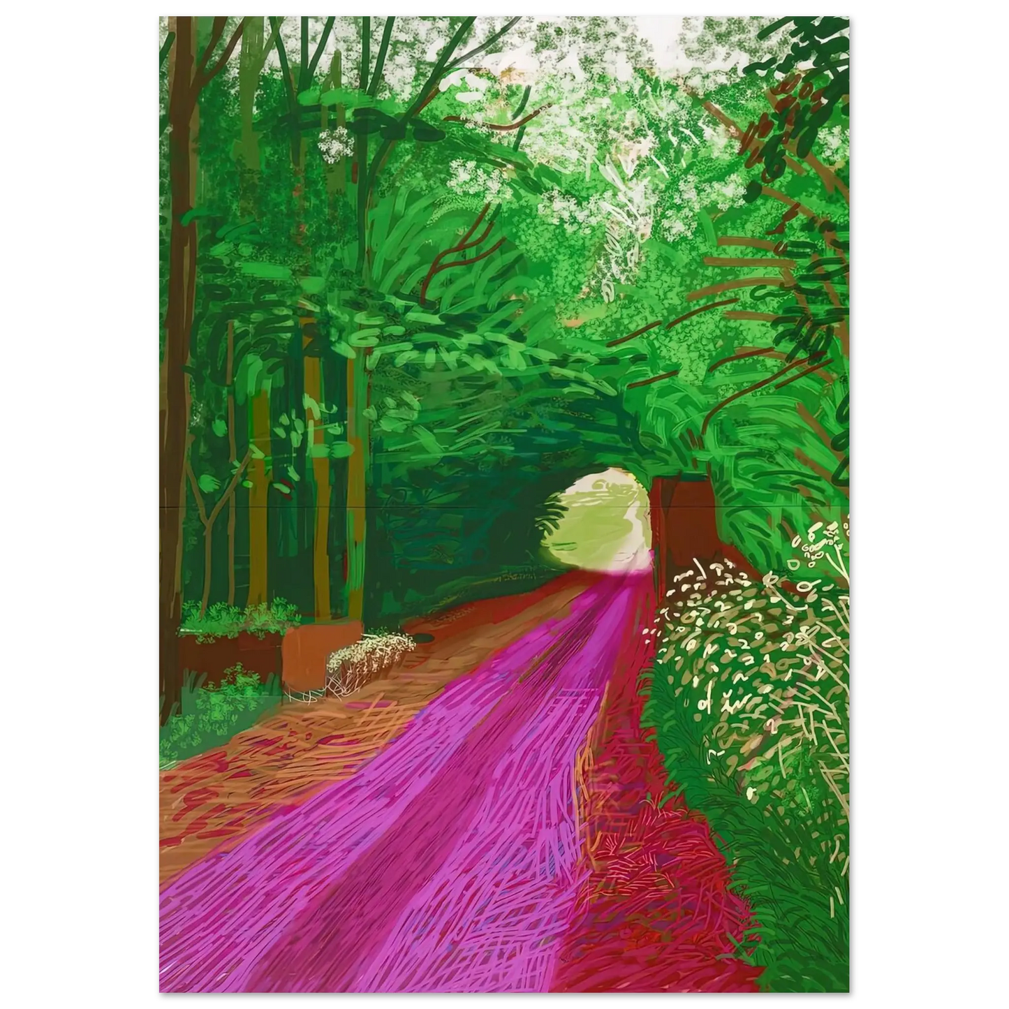 David Hockney - David Hockney Wall art - 30x45 cm / 12x18 inches - Premium Wooden Framed Poster With Fine Art Paper - White frame