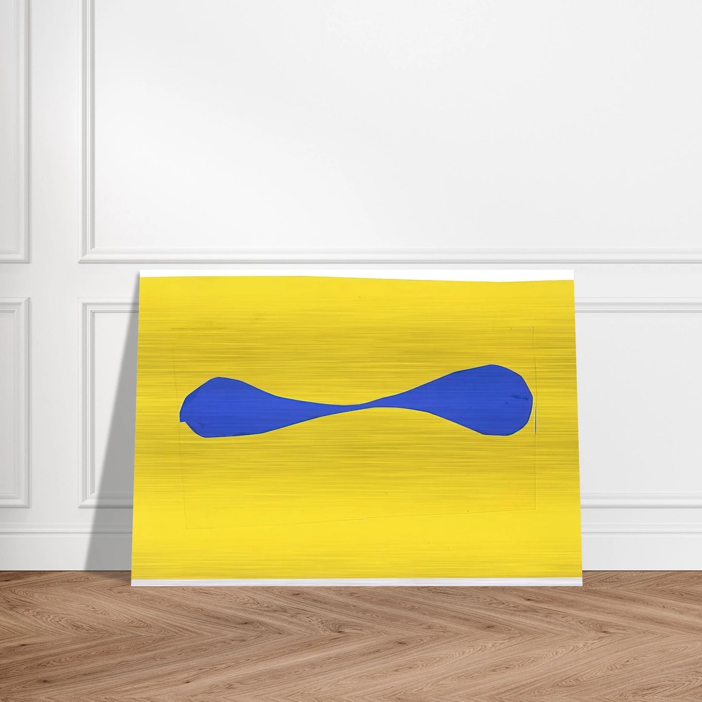 Blue Form on Yellow - Ellsworth Kelly Brushed Aluminum Print - 70x100 cm / 28x40 inches | Ellsworth Kelly Aluminum Print | Ellsworth Kelly Prints