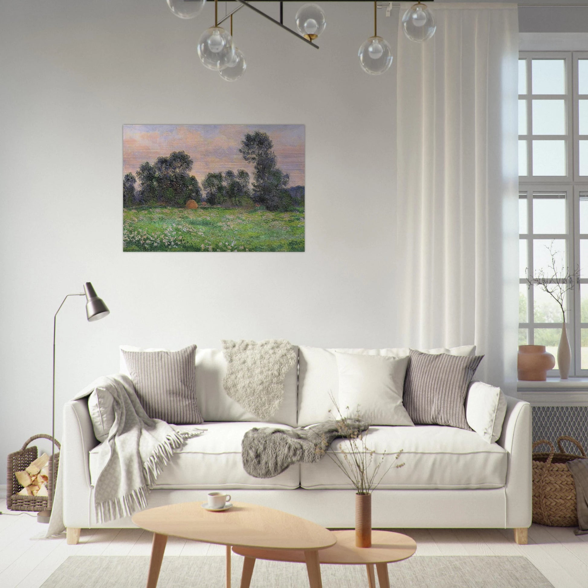 Meadow in Giverny - claude monet Brushed Aluminum Print - 70x100 cm / 28x40 inches | claude monet Aluminum Print | claude monet Prints