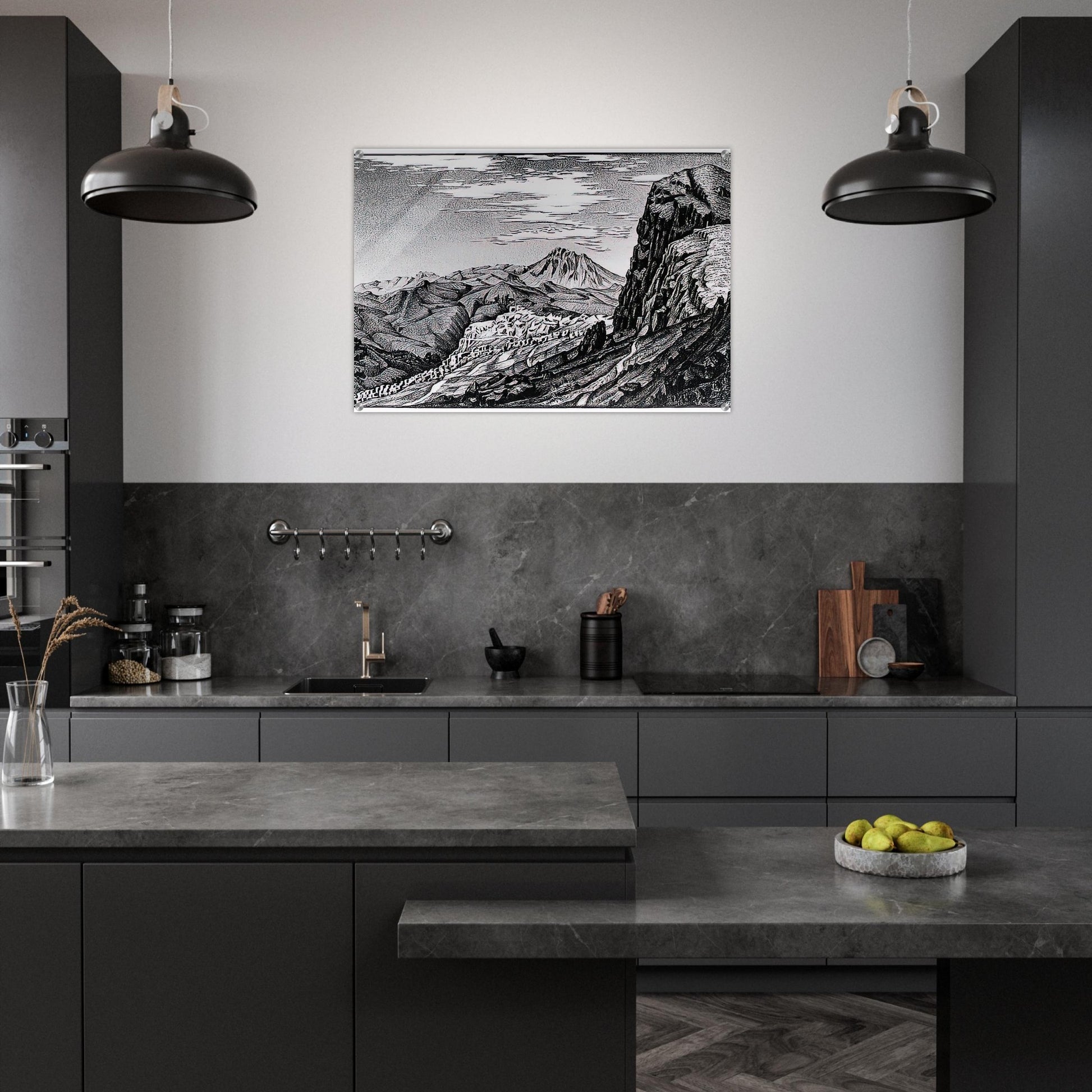 CALTAVUTURO IN THE MADONIE MOUNTAINS SICILY - MC Escher Acrylic Print - 70x100 cm / 28x40″ inches | Maurits Cornelis Escher Prints