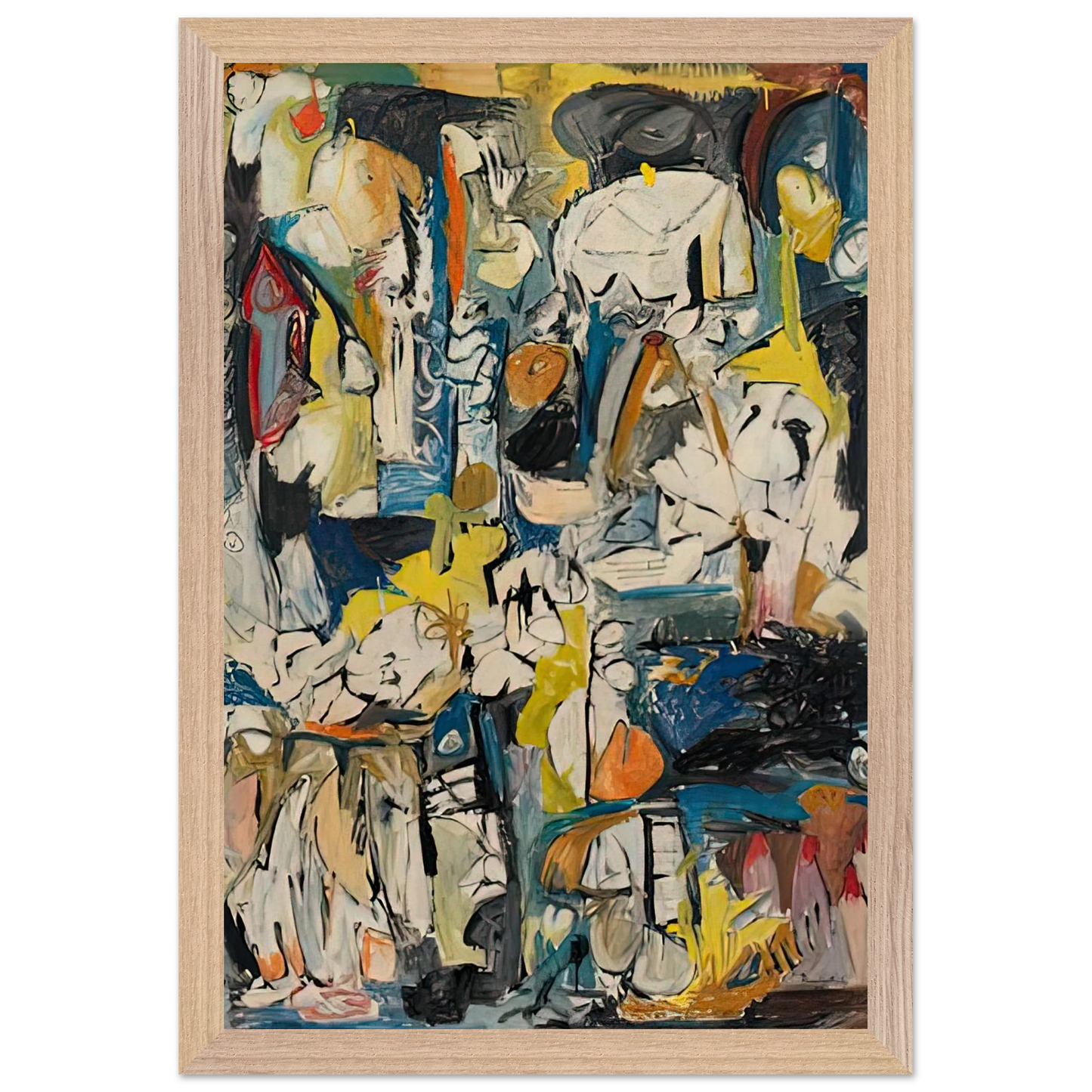 Helen Frankenthaler - Village, 1951- Wall Art - 30x40 cm / 12x16 inches - Premium Wooden Framed Poster With Fine Art Paper-canvas - Black frame