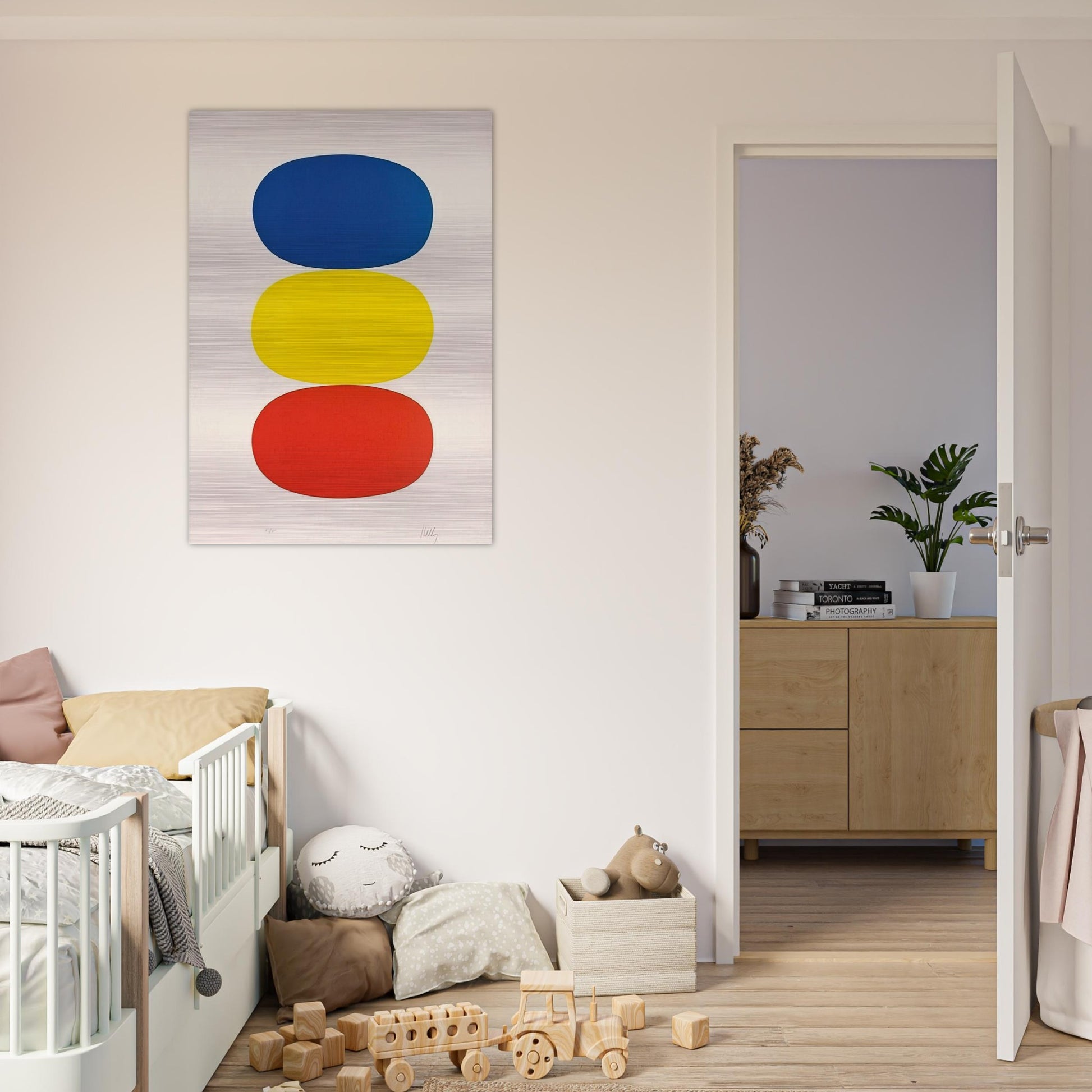 Blue and Yellow and Red-Orange - Ellsworth Kelly Brushed Aluminum Print - 70x100 cm / 28x40 inches | Ellsworth Kelly Aluminum Print | Ellsworth Kelly Prints