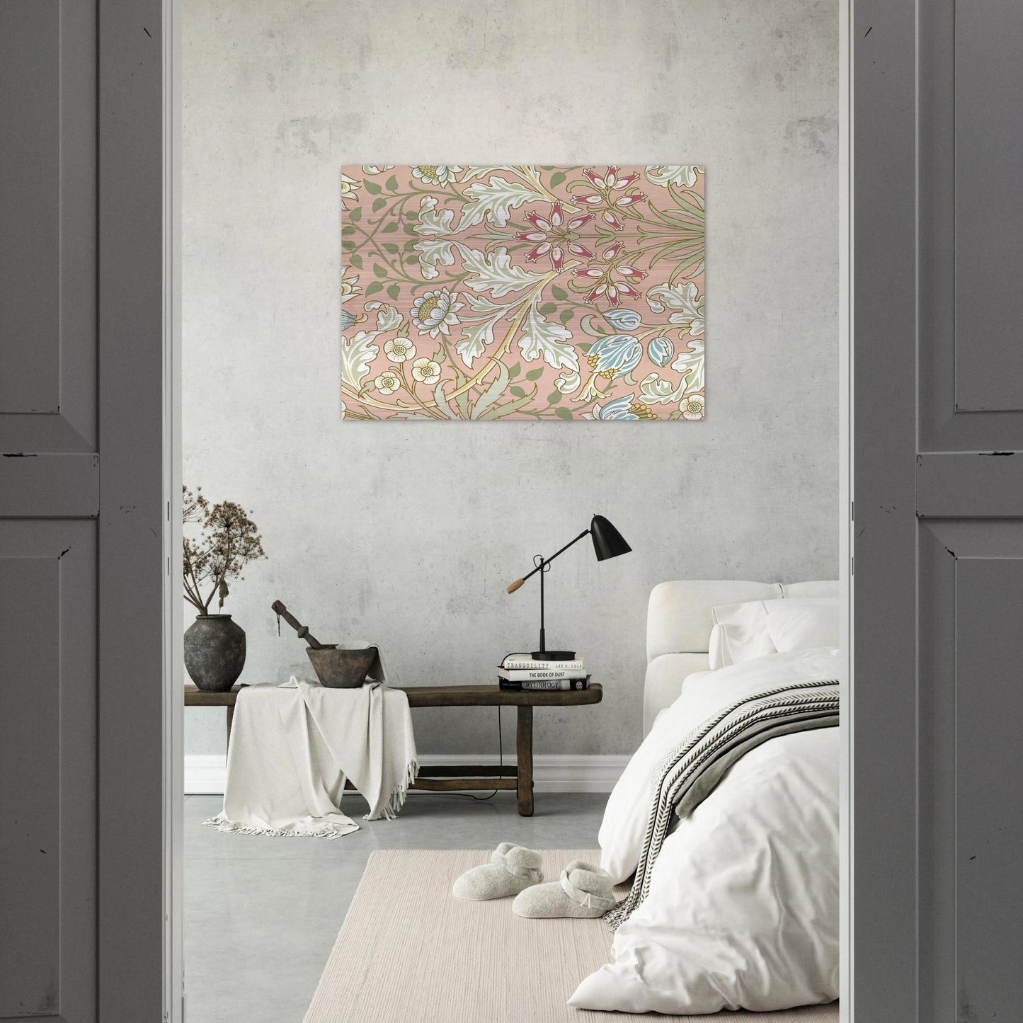 WALLPAPER HYACINTH PATTERN 480 1917 - William Morris Brushed Aluminum Print - 70x100 cm / 28x40 inches | William Morris Aluminum Print | William Morris Prints