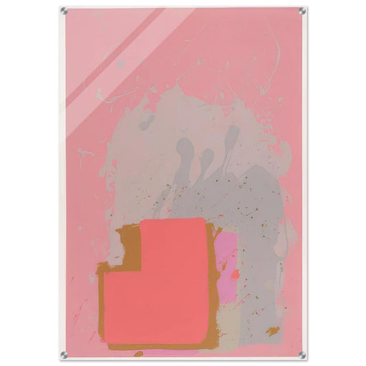 Red Black on Pink - 1971 - John Hoyland Acrylic Print - 70x100 cm / 28x40″ inches | John Hoyland Wall Art | John Hoyland Prints