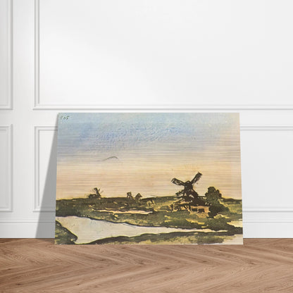 Dutch landscape with windmills - Pablo Picasso Brushed Aluminum Print - 70x100 cm / 28x40 inches | Pablo Picasso Aluminum Print | Pablo Picasso Prints
