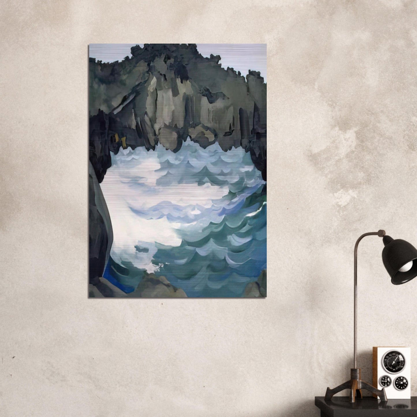 Black Lava Bridge, Hana Coast-No. I - Georgia O'Keeffe Brushed Aluminum Print - 70x100 cm / 28x40 inches | Georgia O'Keeffe Aluminum Print | Georgia O'Keeffe Prints