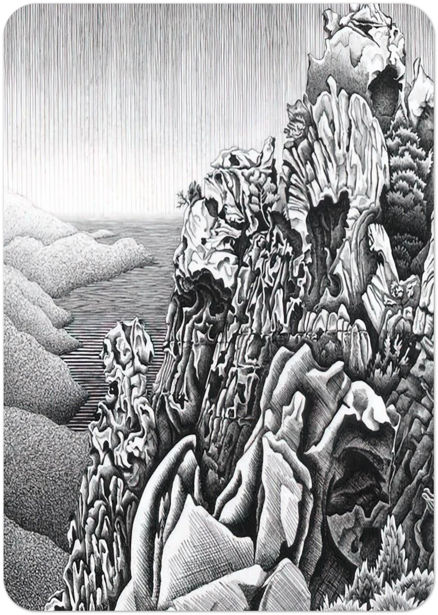 CALANQUES DE PIANA By MC Escher Pack of 10 Post Cards | MC Escher Post Cards | A6 (10.5 x 14.8 cm) - 4.1 x 5.8 inches