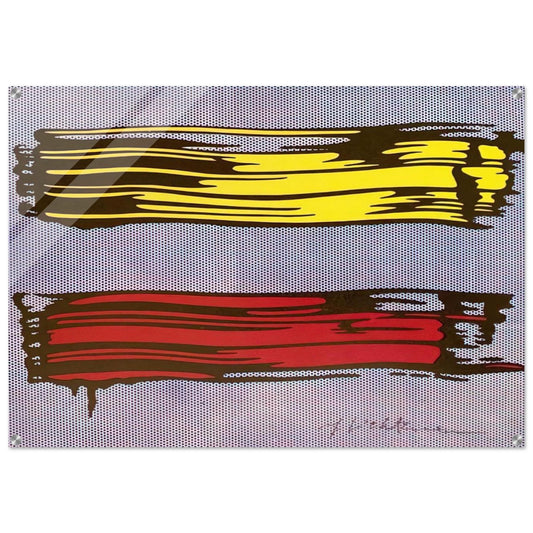 YELLOW AND RED BRUSHSTROKES 1966 - Roy Lichtenstein Acrylic Print - 70x100 cm / 28x40″ inches | Roy Lichtenstein Wall Art | Roy Lichtenstein Prints