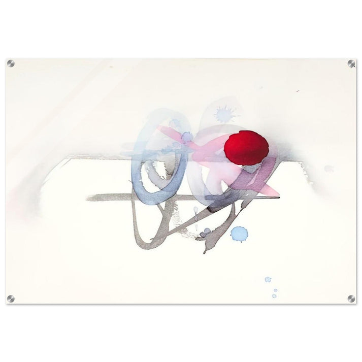 UNTITLED RED BLACK PINK AND BLUE - Luis Feito Acrylic Print - 70x100 cm / 28x40″ inches