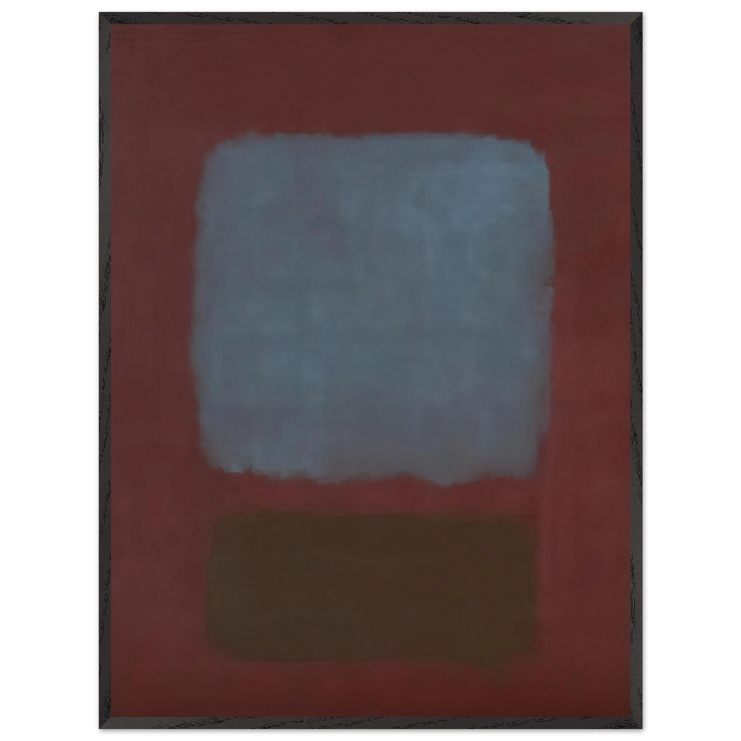 Mark Rothko - No. 37No. 19 Slate Blue and Brown on Plum - 1958 Wall Art - 21x29.7 cm / 8x12" - Premium Wooden Framed Poster With Fine Art Paper-canvas - Black frame