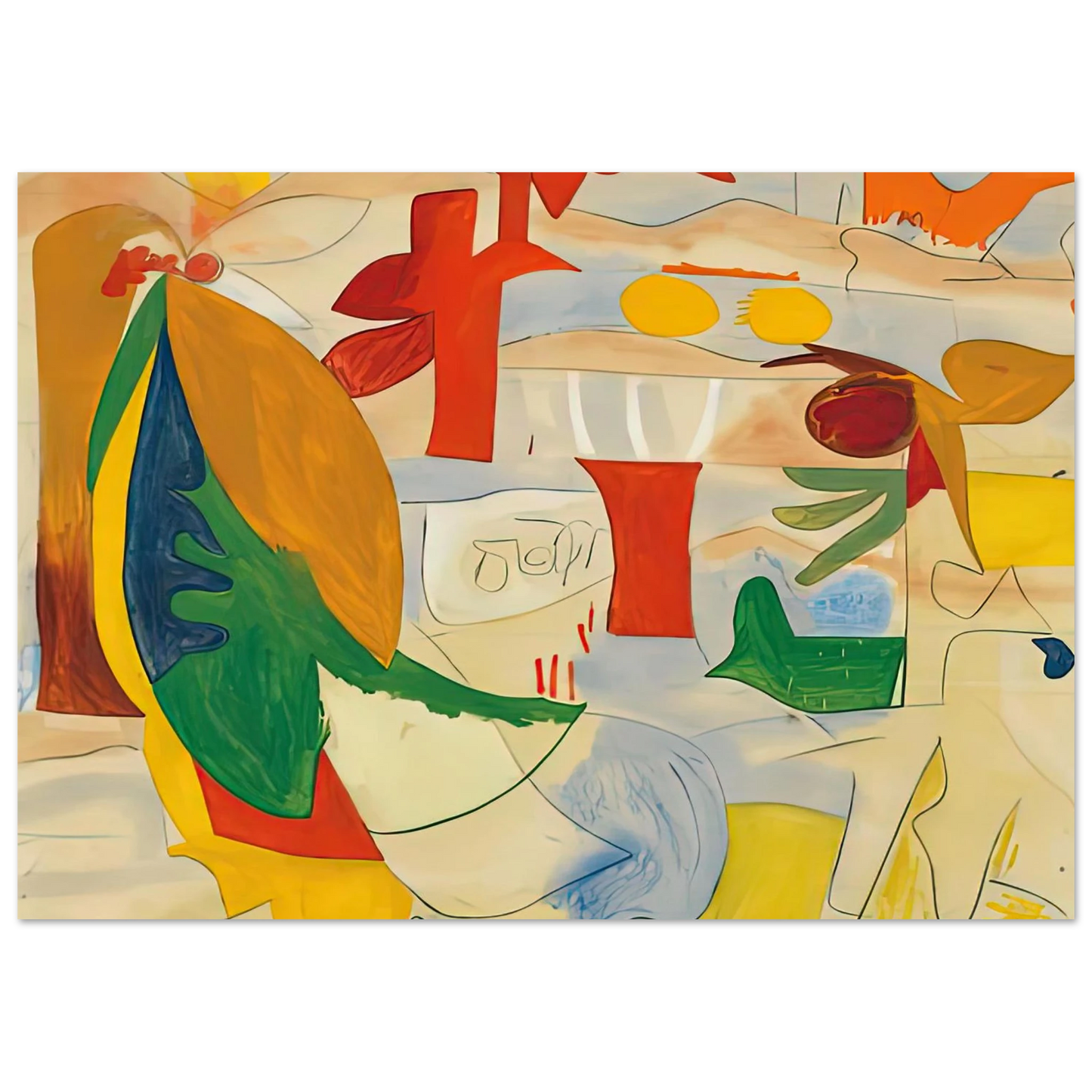 Helen Frankenthaler - Abstract Landscape, 1951- Wall Art - 28x40 inches / 70x70 cm - Canvas (Imperial)-canvas - -