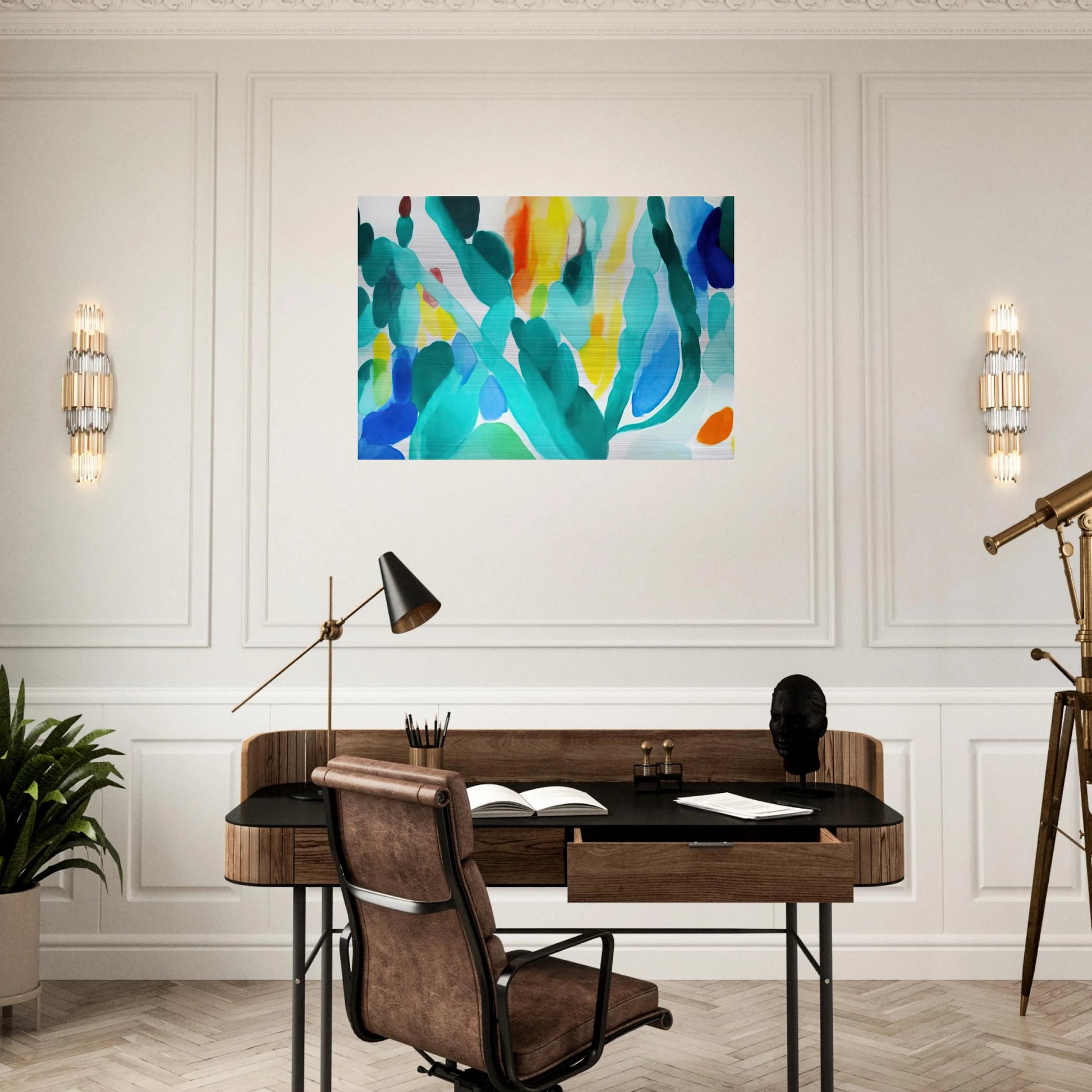 Green Swing - Alice Baber Brushed Aluminum Print - 70x100 cm / 28x40 inches | Alice Baber Aluminum Print | Alice Baber Prints