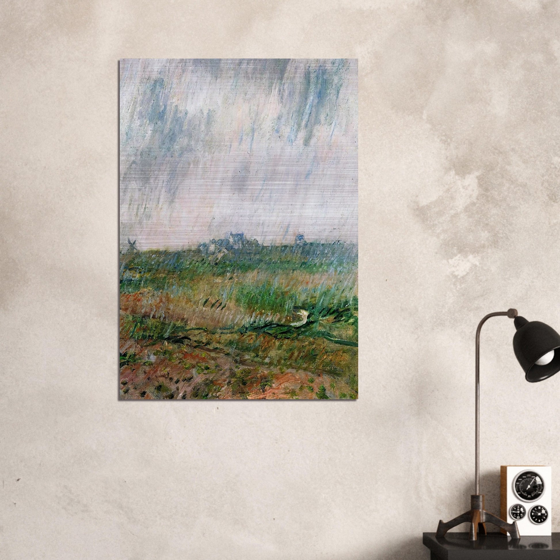 Rain in Belle-Ile - claude monet Brushed Aluminum Print - 70x100 cm / 28x40 inches | claude monet Aluminum Print | claude monet Prints