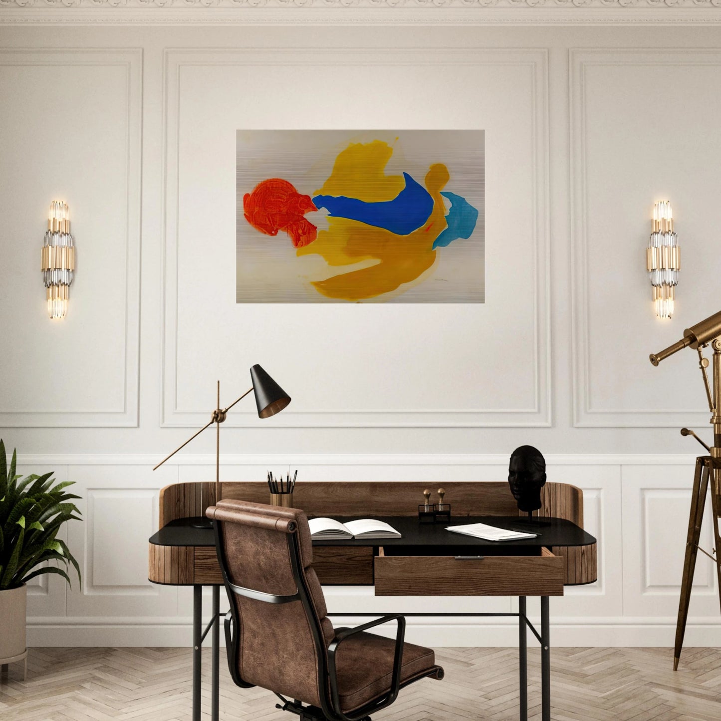Blue Jay - 1963  United States - Helen Frankenthaler Brushed Aluminum Print - 70x100 cm / 28x40 inches | Helen Frankenthaler Aluminum Print | Helen Frankenthaler Prints