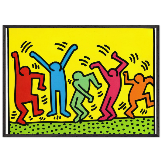 UNTITLED DANCE 1987 N2 - Keith Haring 70x100 cm / 28x40 inches Framed Art Print – Black Wooden Frame | Keith Haring Art For Sale