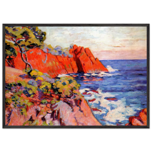 Rochers sur la Cote a Agay - 1907 - Armand Guillaumin 70x100 cm / 28x40 inches Framed Art Print – Black Wooden Frame